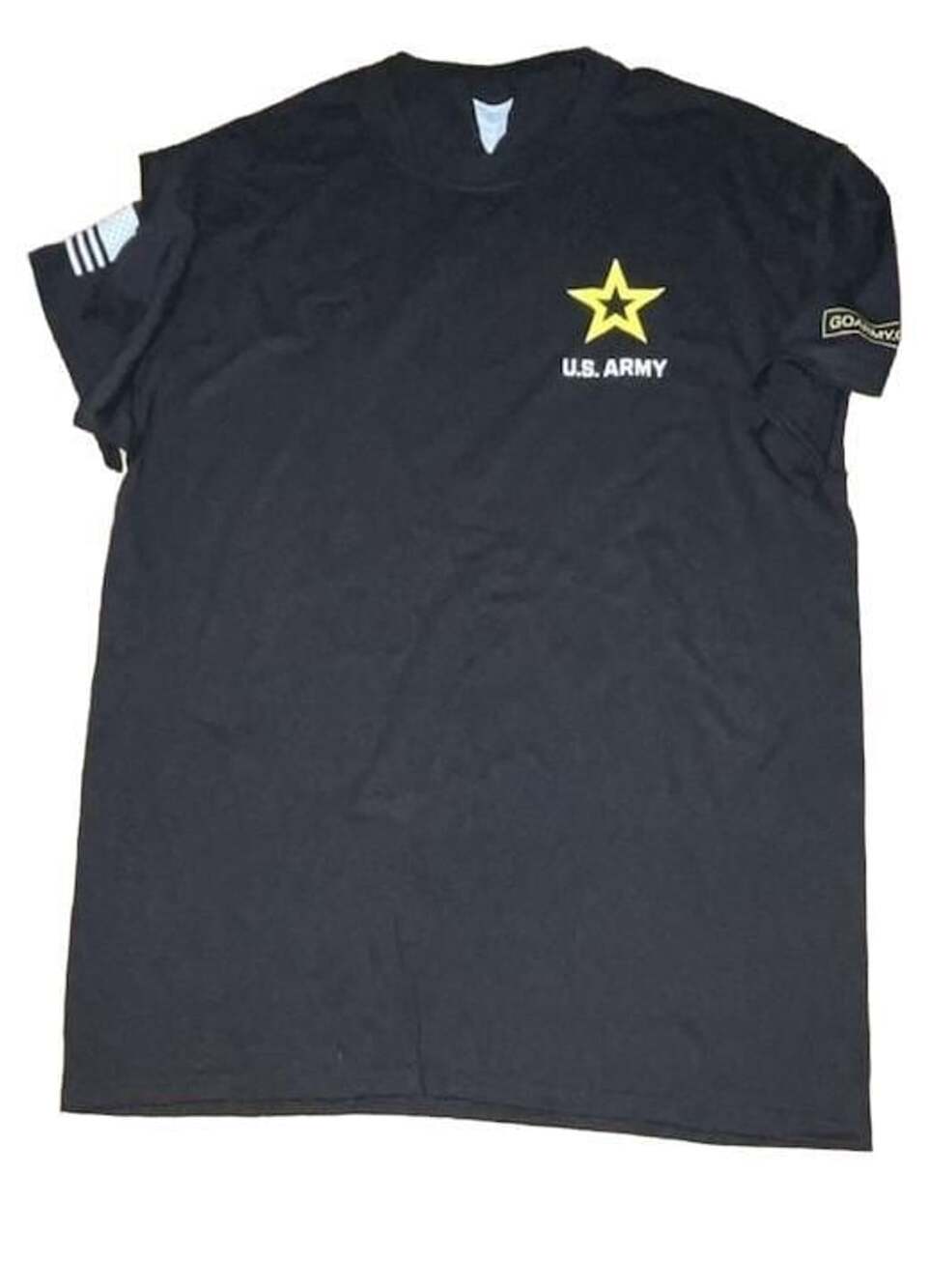 US Army Black T-Shirt with Logo and Flag Sleeve 250 Year Anniversary